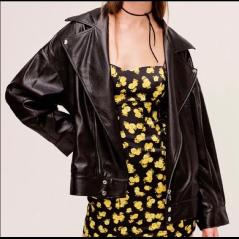For love and lemons oversized leather jacket